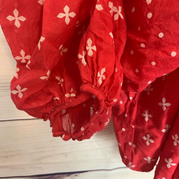 Kopal Anthropologie red boho peasant top - Picture 6 of 8